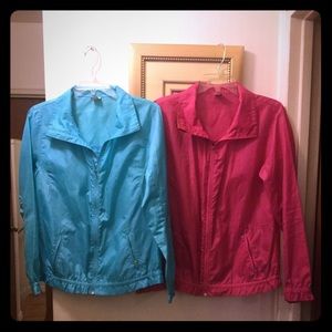 2 MADE FOR LIFE BLUE & PINK  JACKETS SZ M & SZ S.